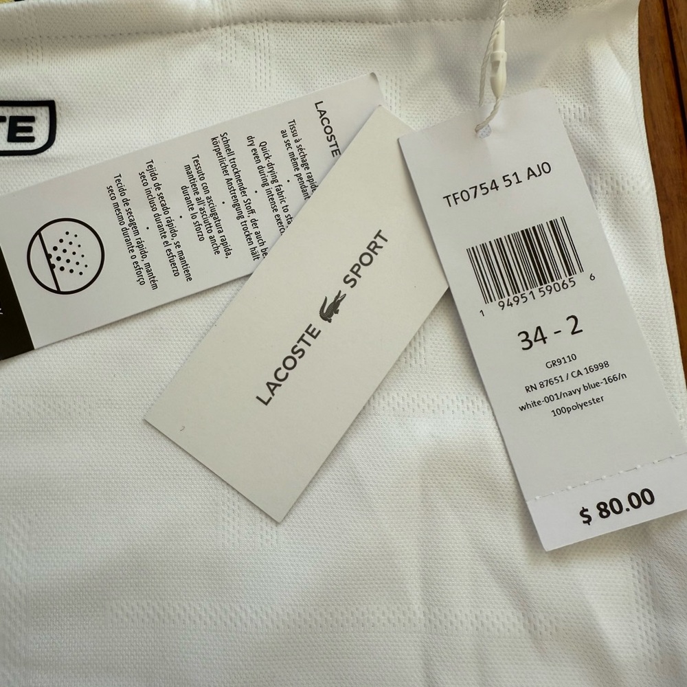 Lacoste Sport Women's White Tank Top with Colorful Straps - size Small - Picture 10 of 12